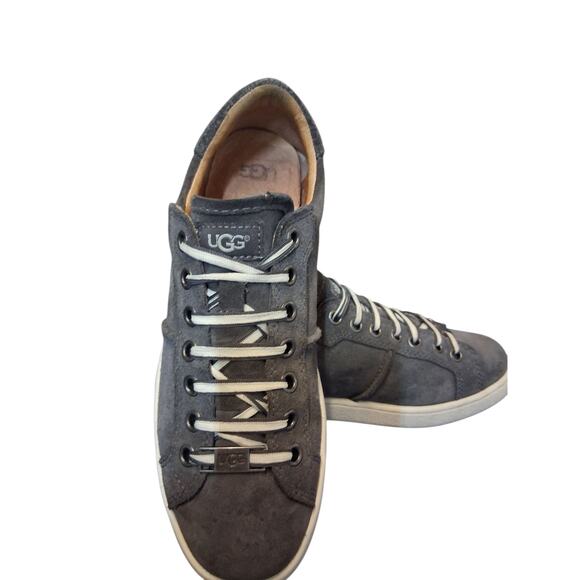 UGG Womens size 8 MILO Grungecore Academia Preppy Lace Up Gray Suede Sneakers - Picture 14 of 16